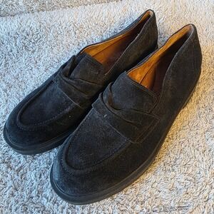 Paul Green Sadie Loafers Black Suede Twist Detail Comfort Shoes UK 6.5 US 9 NEW‎
